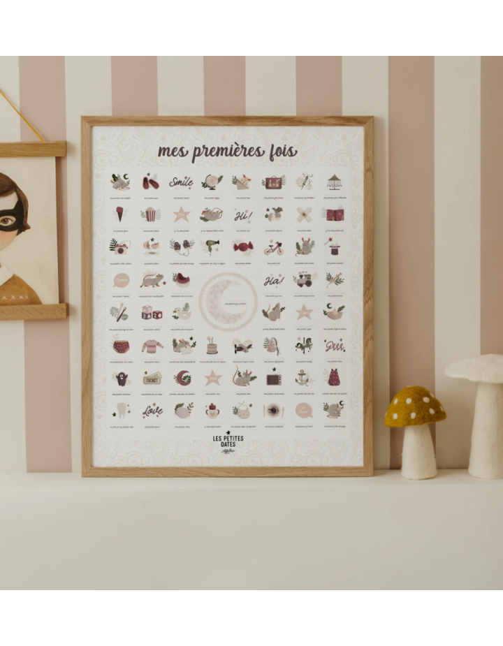 AFFICHE MES PREMIERES FOIS SOURIS POUDRE