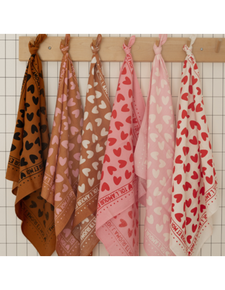 Foulard Marron & Noir 100×100 cm – Gaze de Coton | Atelier Wagram