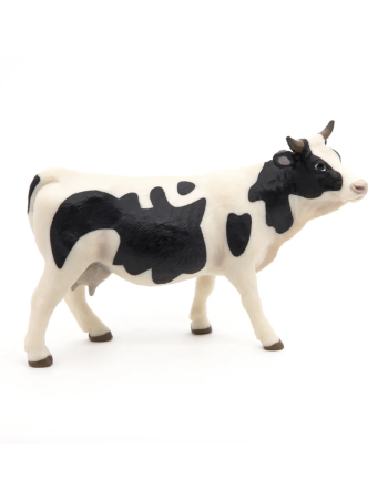 Figurine Vache noire et blanche Papo – Jouet animal de ferme réaliste 3 +