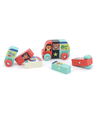 Vilac Rigol’auto Ingela P.Arrhenius – Jeu d’éveil en bois 2 + | Véhicules aimantés