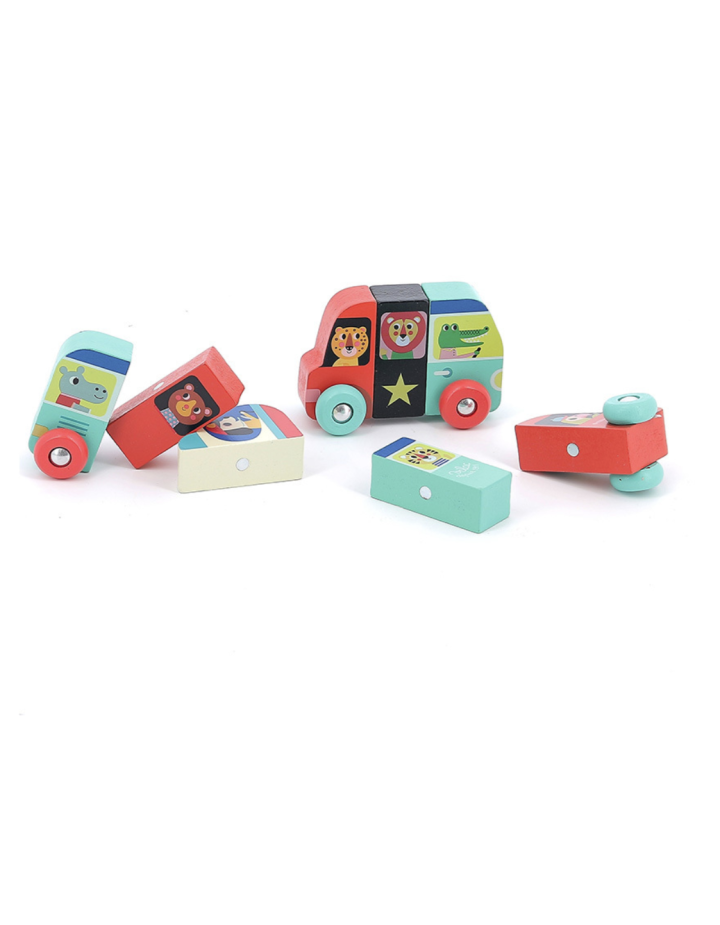 Vilac Rigol’auto Ingela P.Arrhenius – Jeu d’éveil en bois 2 + | Véhicules aimantés