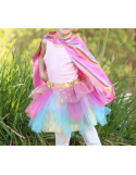 Ensemble Super-Duper Tutu Cape & Masque – Déguisement enfant Rose & Or 4-6 ans