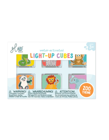 Cubes Lumineux Zoo 6‑Pack – Glo Pals – Jouets Sensoriels d’Eau