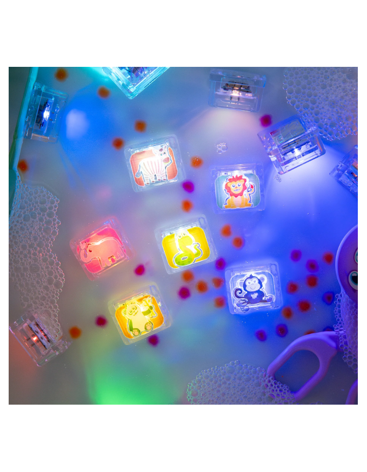 Cubes Lumineux Zoo 6‑Pack – Glo Pals – Jouets Sensoriels d’Eau