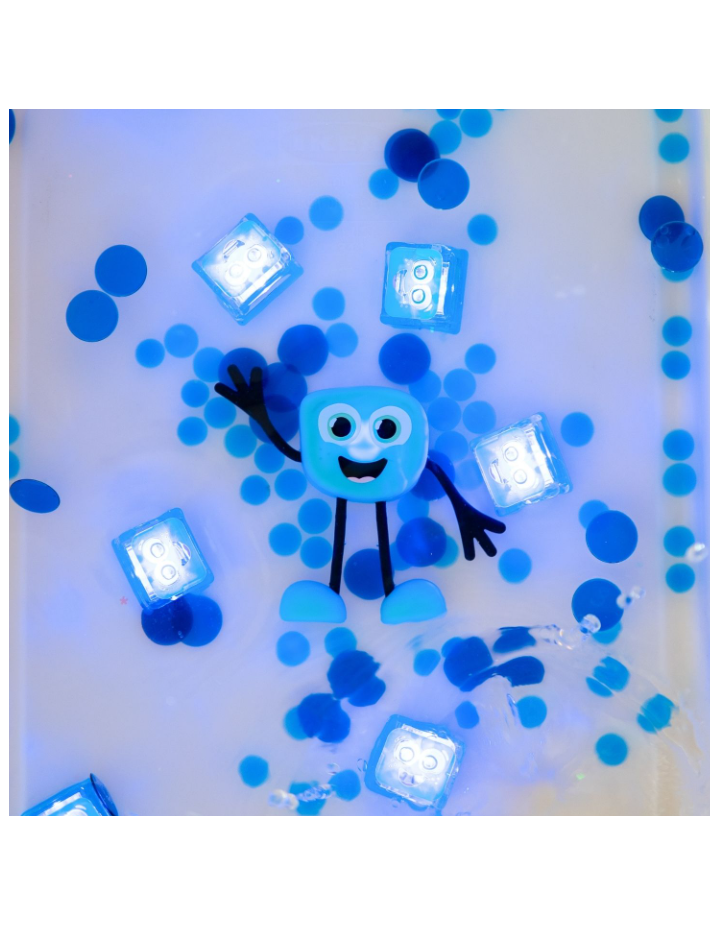 Cubes lumineux Blair Bleu – Glo Pals – Jouets sensoriels d’eau (Lot de 4)