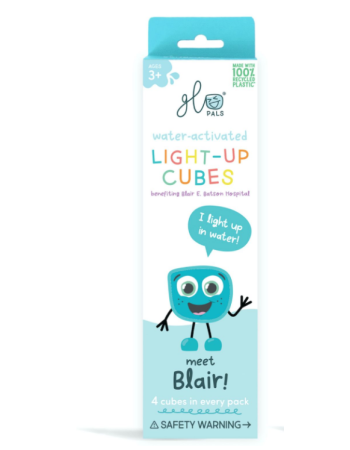 Cubes lumineux Blair Bleu – Glo Pals – Jouets sensoriels d’eau (Lot de 4)