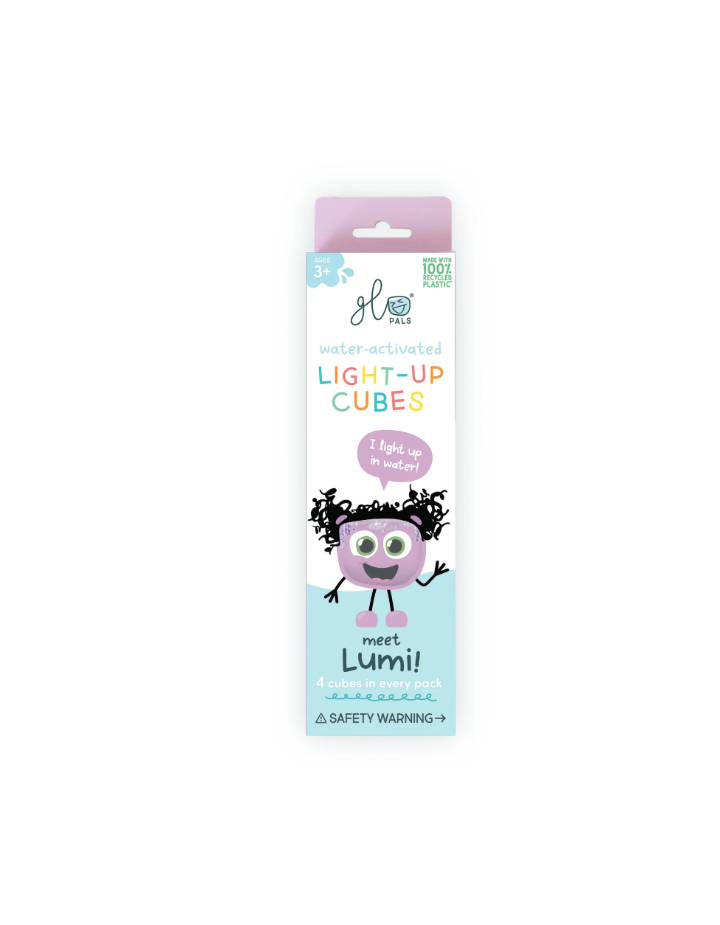 Cubes lumineux Lila Violet Glo Pals x4 – Jouet sensoriel bain enfant