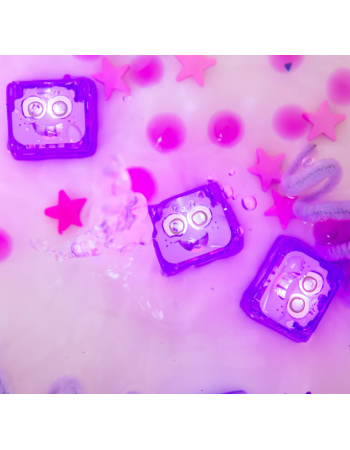 Cubes lumineux Lila Violet Glo Pals x4 – Jouet sensoriel bain enfant