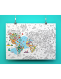 Poster Atlas OMY géant à colorier – Activité créative enfant