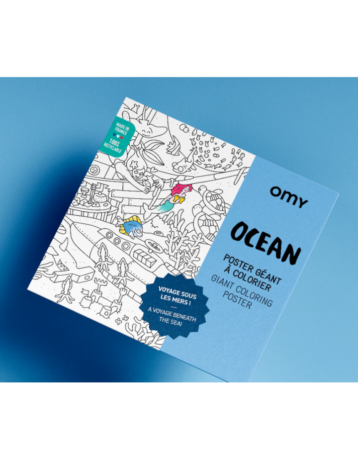 Poster géant Océan à colorier OMY XXL — Activité créative enfant