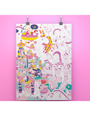 Poster Lily OMY à colorier XXL — Activité créative enfant