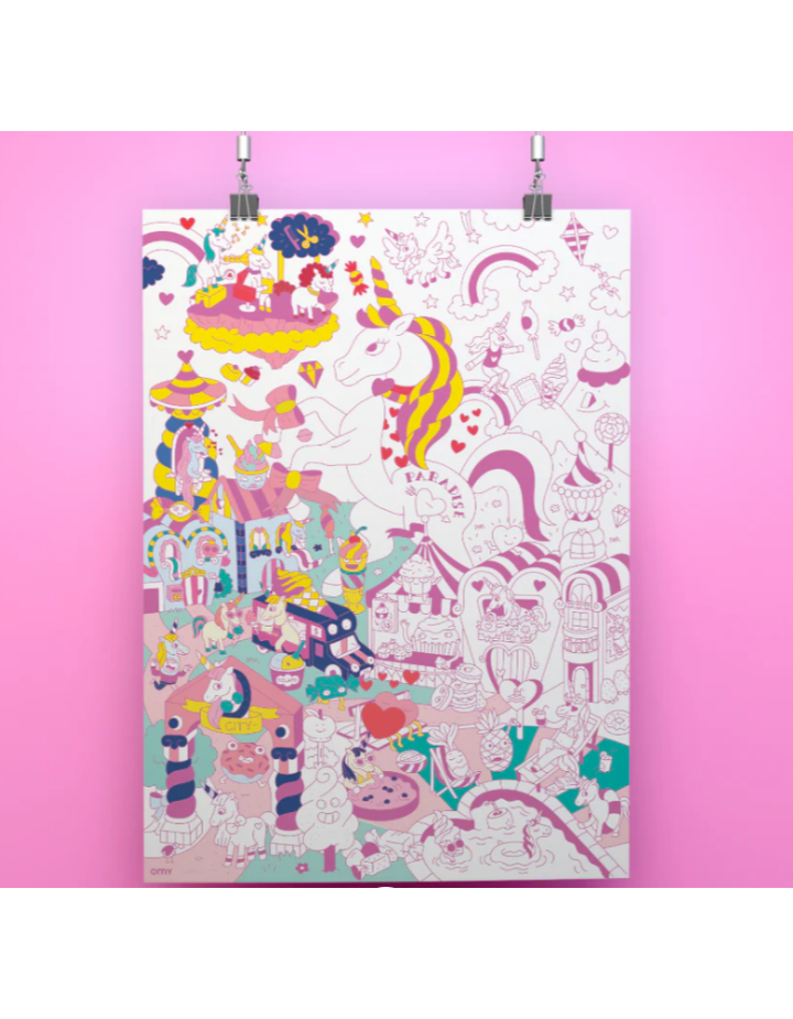 Poster Lily OMY à colorier XXL — Activité créative enfant