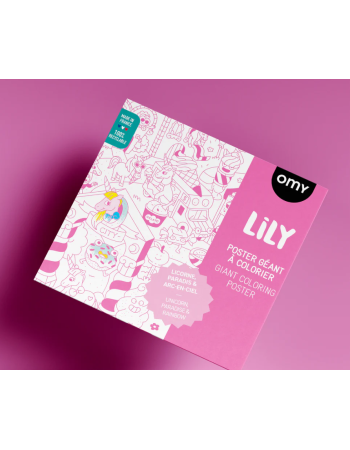 Poster Lily OMY à colorier XXL — Activité créative enfant
