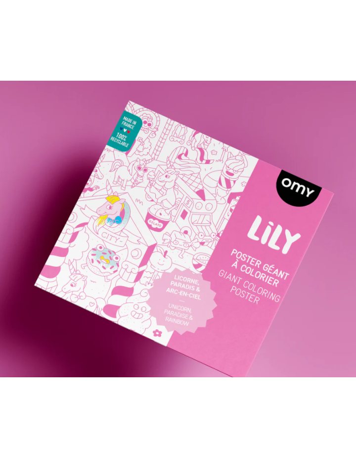 Poster Lily OMY à colorier XXL — Activité créative enfant
