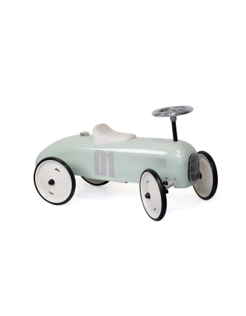 Porteur voiture vintage métal vert sauge Vilac — Porteur enfant rétro