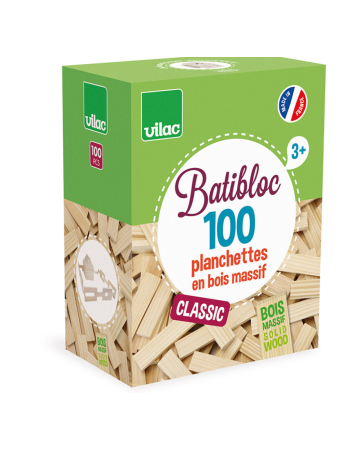 Batibloc Classic Vilac 100 planchettes — Jeu de construction bois enfant