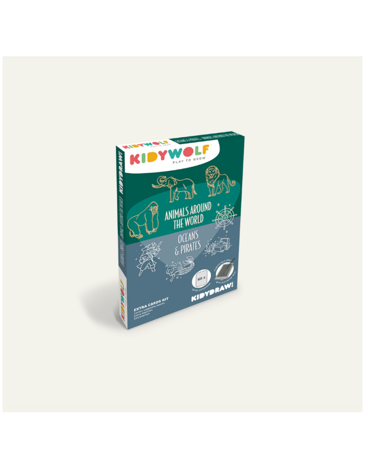 Recharge KidyDraw Mini Animaux autour du monde et Océans et Pirates – Accessoire tableau créatif lumineux Kidywolf