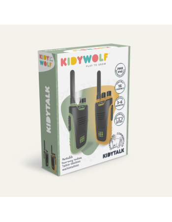 KidyTalk Orange/Vert Kidywolf – Talkie‑walkie enfant sûr et ludique