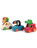 Voiture pouet Lion Vilac — Jouet d’éveil en bois pour enfants