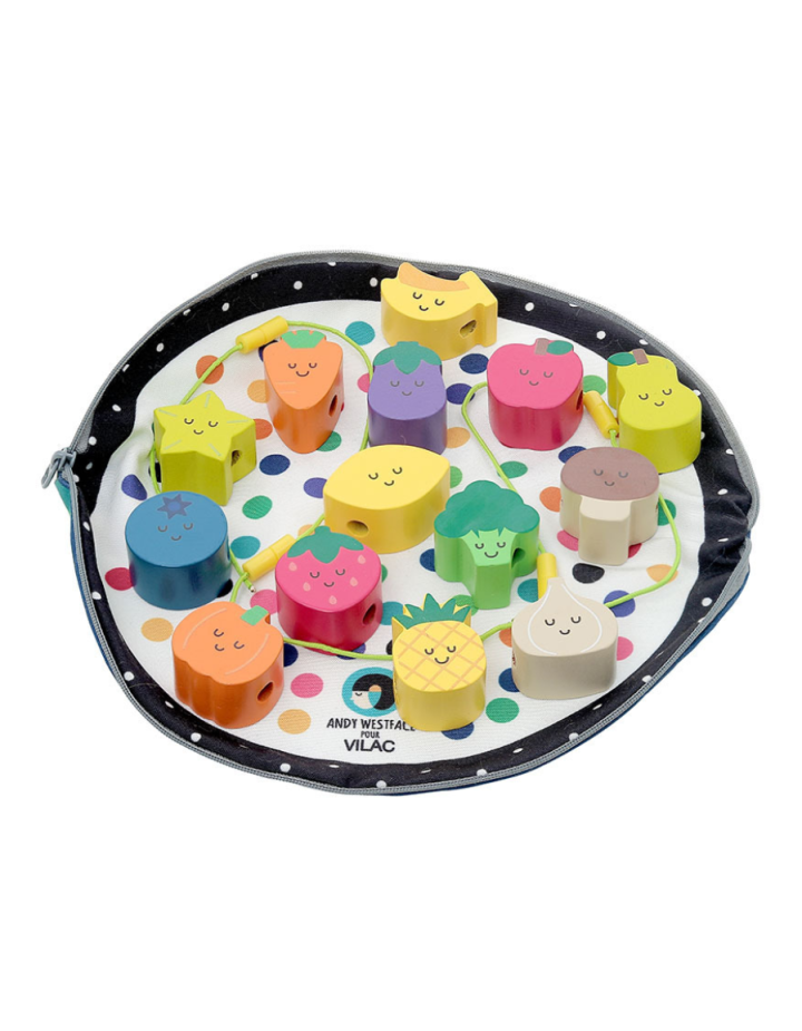 Perles en bois Tutti Frutti Vilac – Jeu d’éveil Montessori bébé