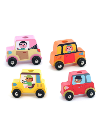 Empil’auto City Vilac jeu d’éveil bois Ingela P.Arrhenius bébé