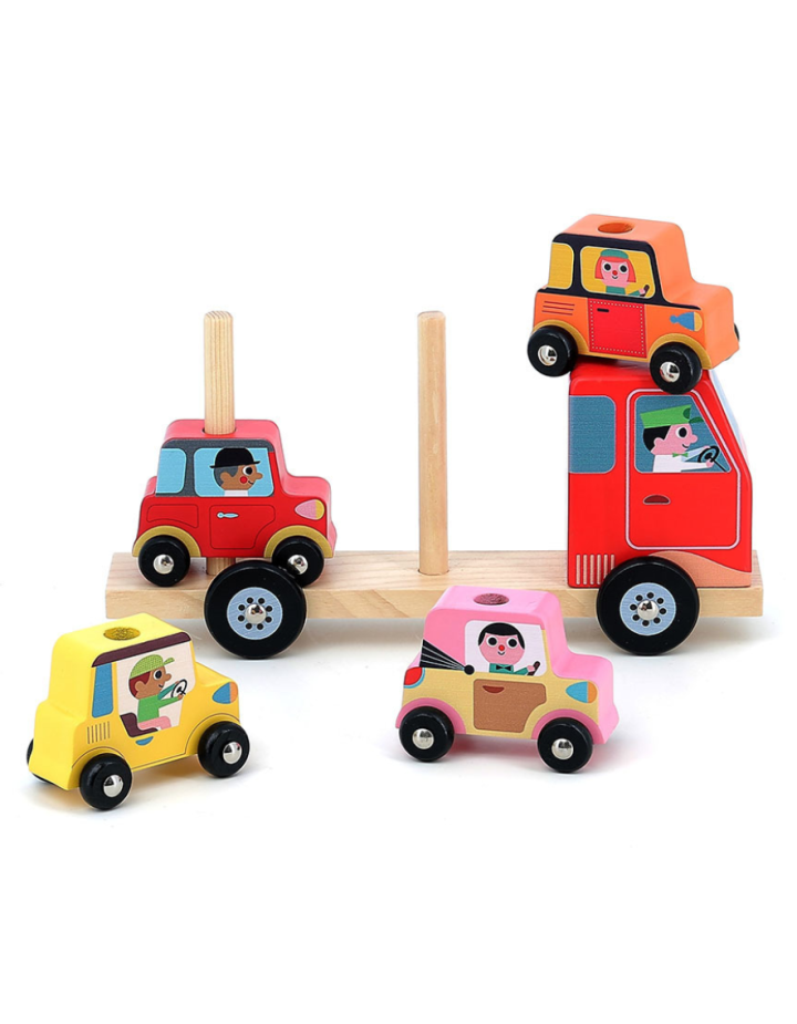 Empil’auto City Vilac jeu d’éveil bois Ingela P.Arrhenius bébé