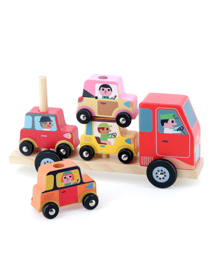 Empil’auto City Vilac jeu d’éveil bois Ingela P.Arrhenius bébé