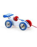 Voiture de course à traîner blanche Vilac bois – jouet à tirer bébé