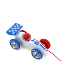 Voiture de course à traîner blanche Vilac bois – jouet à tirer bébé
