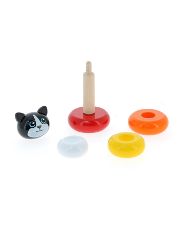 Jouet empilable bois Minou Vilac – jeu d’éveil Montessori 1 an+