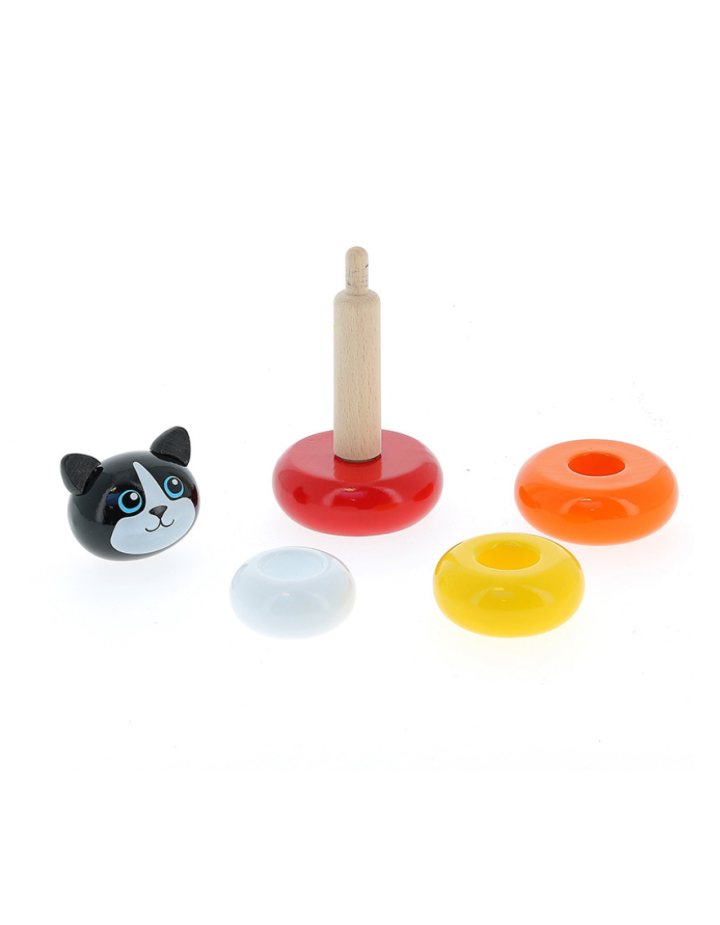 Jouet empilable bois Minou Vilac – jeu d’éveil Montessori 1 an+