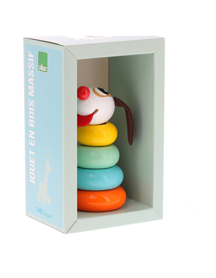 Jouet empilable bois Toutou Vilac – jeu d’éveil Montessori 1 an+