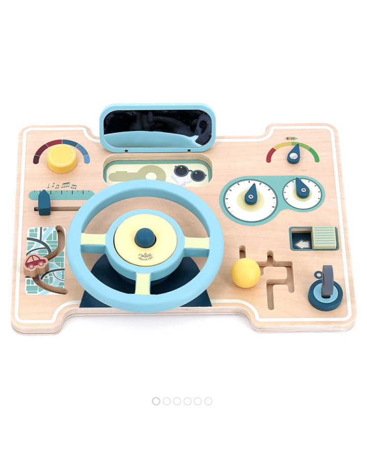 Jeu d’éveil bois Vilac – Tableau de bord multi‑activités 18 mois+