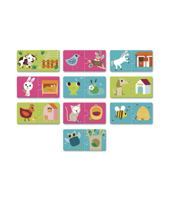 Puzzle duo Habitat – Djeco | Premier puzzle éducatif animaux dès 2 ans