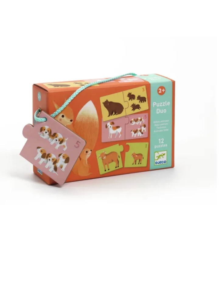 Puzzle duo Bébés animaux – Djeco | Premier puzzle éducatif dès 2 ans