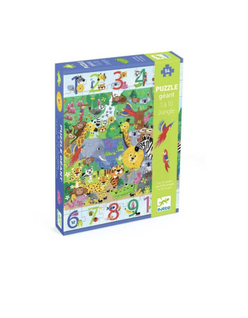 Puzzle géant 1 à 10 Jungle – Djeco | Puzzle éducatif enfants dès 5 ans