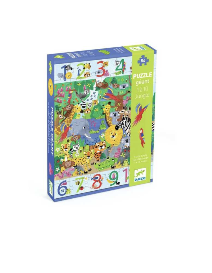 Puzzle géant 1 à 10 Jungle – Djeco | Puzzle éducatif enfants dès 5 ans