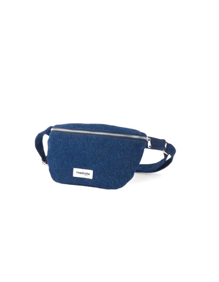 Sac banane Custine denim brut upcyclé Rive Droite Paris