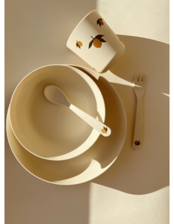 Set repas enfant PLA Lemon | Konges Sløjd