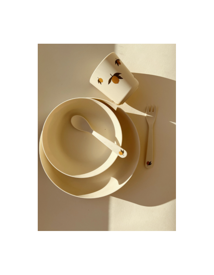 Set repas enfant PLA Lemon | Konges Sløjd