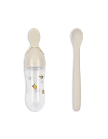 Food Feeding Set Lemon Konges Sløjd – Biberon cuillère bébé silicone