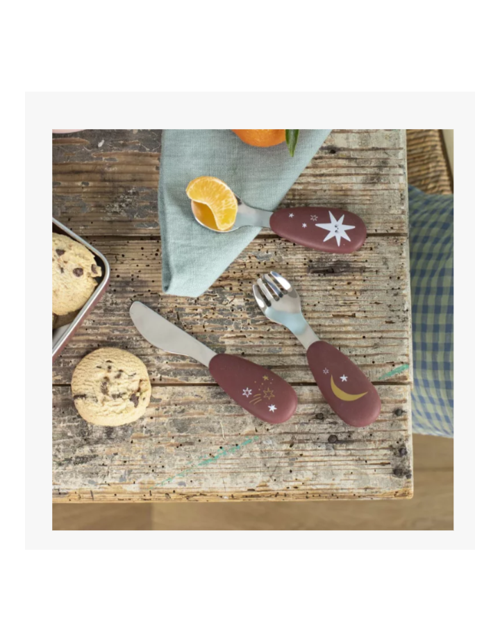 Set couverts bébé silicone Après la pluie – Moulin Roty