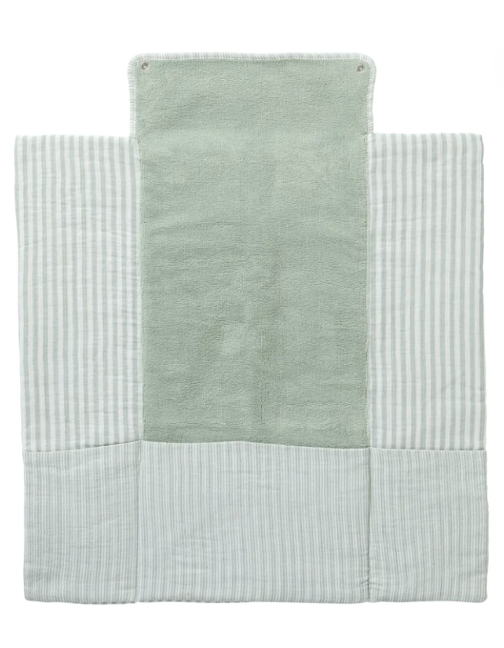 Tapis à langer nomade bébé rayé vert de gris – BB&Co