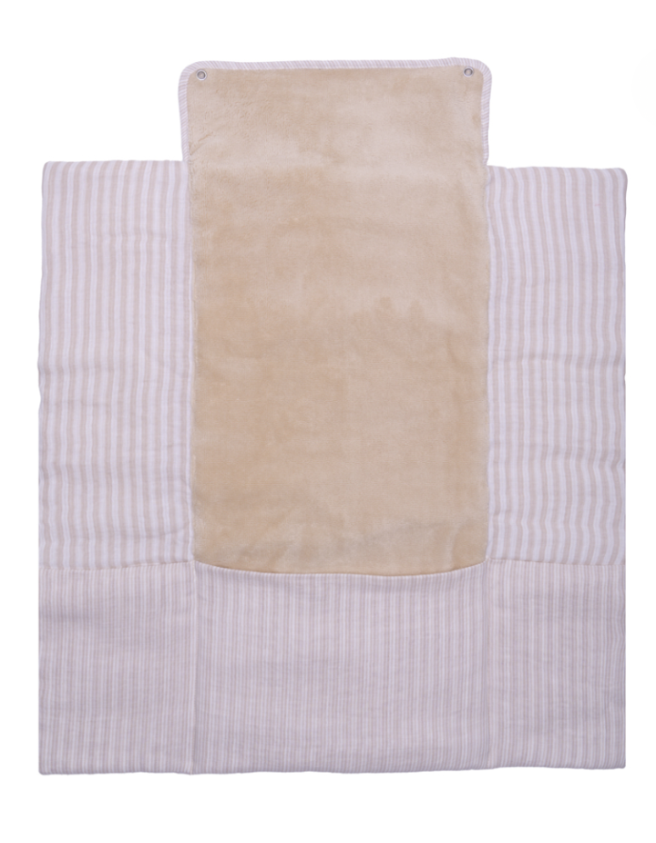 Tapis à langer nomade bébé rayé biscuit – BB&Co