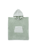 Poncho de bain bébé bambou & coton rayé vert de gris – BB&Co