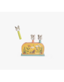 Jouet pop‑up bois Moulin Roty – Trois Petits Lapins