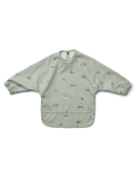 Tablier Merle Vehicles Dove Blue Mix Liewood – Bavoir manches bébé