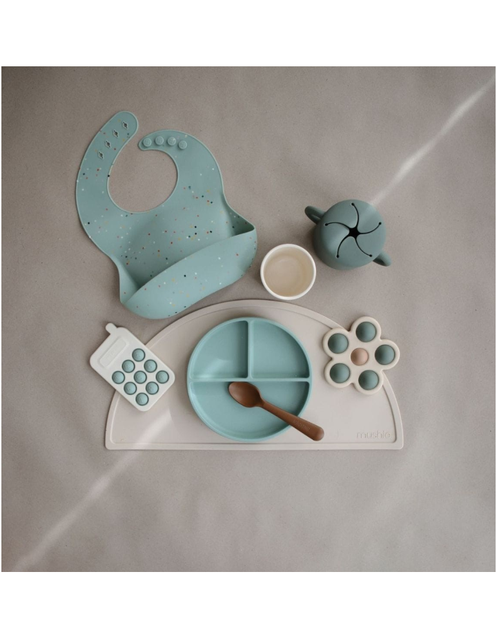 Mushie Press Toy Flower – Jouet sensoriel bébé en silicone