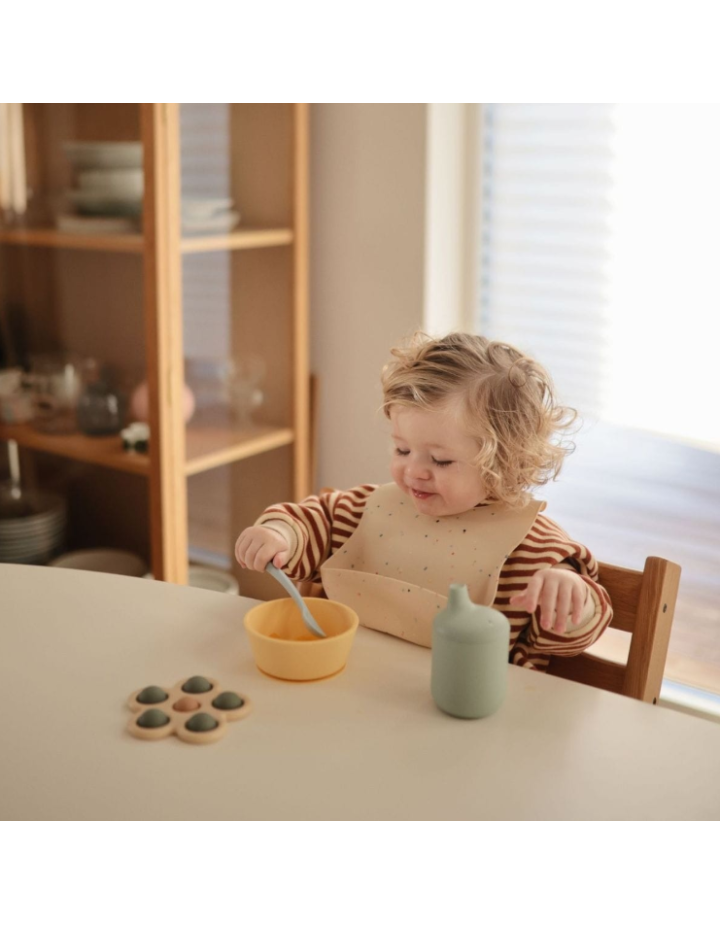 Mushie Press Toy Flower – Jouet sensoriel bébé en silicone