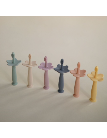 Brosse à dents d’apprentissage Mushie Flower | Silicone bébé
